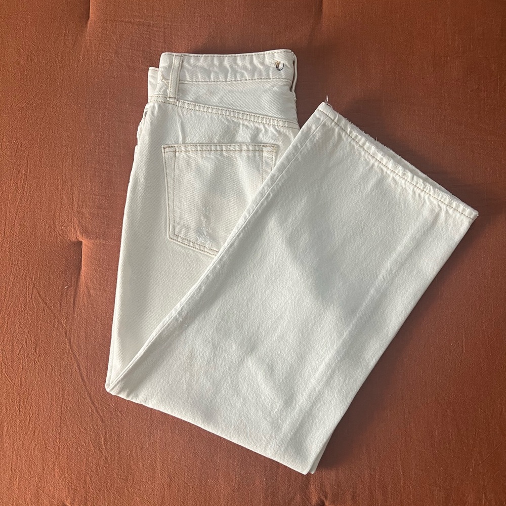 FREE PEOPLE Button Up Double Ripped Knee Jeans - Picture 1 of 5